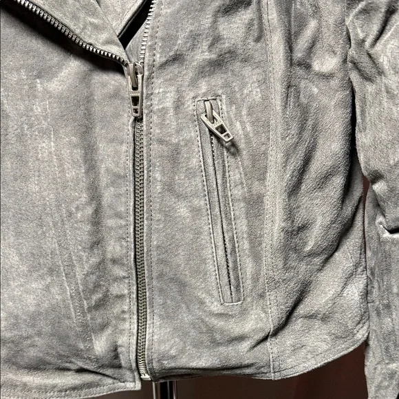 Blank NYC Ash Gray Leather Jacket - Picture 4 of 7